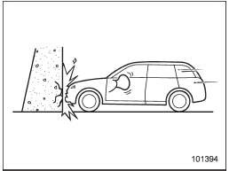 A head-on collision against a thick concrete wall at a vehicle speed of 12 to 19 mph (20 to 30 km/h) or higher activates only the drivers SRS frontal airbag or both drivers and front passengers SRS frontal airbags. The airbag(s) will also be activated when the vehicle is exposed to a frontal impact similar in fashion and magnitude to the collision described above.