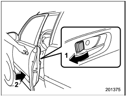 1) Rotate the lock lever rearward.