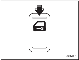 6. Push the front side (LOCK side) of the power door locking switch to set the door locks.