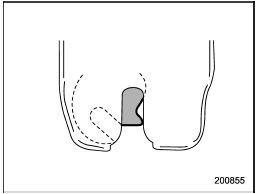 3. Move the release handle, from outside the vehicle, in the direction of the arrow to check if the latch is released.