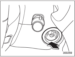 The ignition switch has four positions: