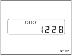 The odometer shows the total distance that the vehicle has been driven.