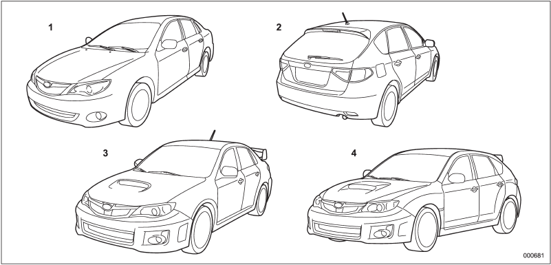 1) 4-door non-turbo models