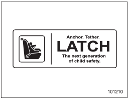 Your vehicle is equipped with four lower anchorages (bars) and two or three upper anchorages (tether anchorages) for accommodating such child restraint systems.