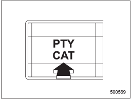 To activate the category search mode, press the PTY/CAT button. To deactivate the category search mode, press the PTY/CAT button again.