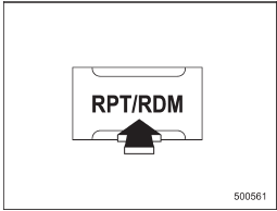 To repeat a track/file, briefly press the “RPT/RDM” button while the track/file is playing.