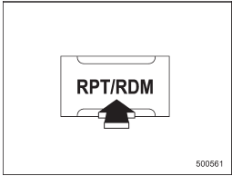 To repeat a track/file, briefly press the RPT/RDM button while the track/file is playing.