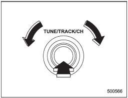 Turn the TUNE/TRACK/CH dial to select a menu, and then press the dial to enter the selected menu.