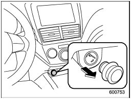 Power outlet in the center console (except STI)