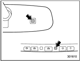 The mirror has a photosensor attached on both the front and back sides. During nighttime driving, these sensors detect distracting glare from vehicle headlights behind you and automatically dim the mirror to eliminate glare and preserve your vision. For this reason, use care not to cover the sensors with stickers, or other similar items. Periodically wipe the sensors clean using a piece of dry soft cotton cloth or an applicator.