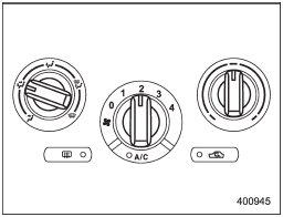 This setting allows you to direct air of different temperatures from the instrument panel and foot outlets. The air from the foot outlets is slightly warmer than from the instrument panel outlets.