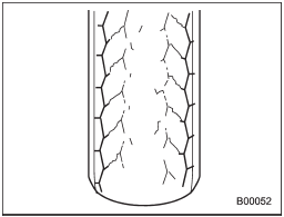 Ride comfort is poor. Also, the tire magnifies the effects of road-surface bumps and dips, possibly resulting in vehicle damage.