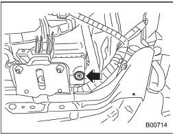 2. Place a proper container under the drain plug and loosen the drain plug.