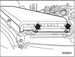 1. Use a screwdriver to undo the clips on the air intake duct, then remove the air intake duct.