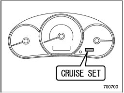 At this time, the cruise control set indicator light is illuminated on the combination meter.