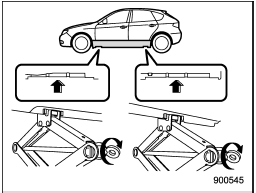 Jack-up points (models with side sill skirt except STI)