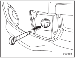 3. Screw the towing hook into the threaded hole until its threads can no longer be seen.