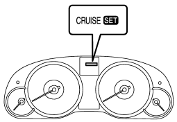 At this time, the cruise control set indicator light is illuminated in the combination