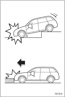 Only the drivers SRS frontal airbag or both drivers and front passengers SRS frontal airbags may be activated when the vehicle sustains a hard impact in the undercarriage area from the road surface (such as when the vehicle plunges into a deep ditch, is severely impacted or knocked hard against an obstacle on the road such as a curb).