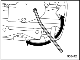 4. Insert the wrench in the end of the motor shaft.